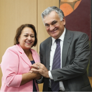 O ministro Juca Ferreira, recebeu, na manhã desta quarta-feira, em duas audiências, a senadora Fátima Bezerra (PT-RN) e a deputada Benedita da Silva (PT-RJ). (Foto: Janine Moraes)