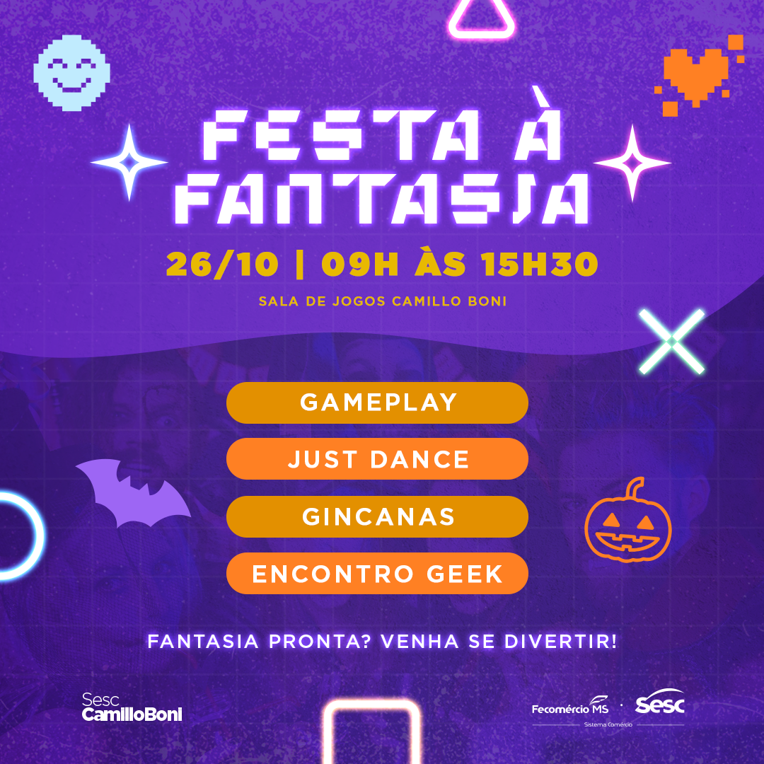 Sesc Camillo Boni realiza Festa à Fantasia neste sábado 